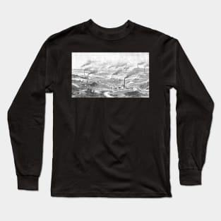 Old England mining painting Long Sleeve T-Shirt